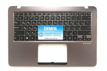  Оригинальная клавиатура для ноутбука Asus Zenbook UX360, UX360U, UX360UA, UX360UAK, UX360CA series, rus, black, подсветка, серая передняя панель (VER1)