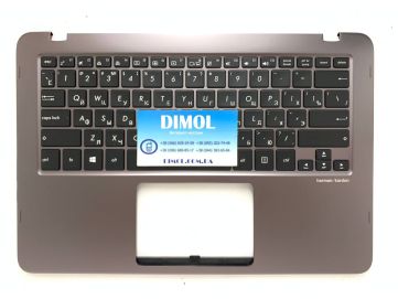  Оригинальная клавиатура для ноутбука Asus Zenbook UX360, UX360U, UX360UA, UX360UAK, UX360CA series, rus, black, подсветка, серая передняя панель (VER1)