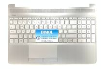 Оригинальная клавиатура для HP 15S-GR, 15S-DY, 15-DW, 15-DU, 15-CS series, ru, silver, серебристая передняя панель, подсветка Оригинальная клавиатура для HP 15S-GR, 15S-DY, 15-DW, 15-DU, 15-CS series, ru, silver, серебристая передняя панель, подсветка