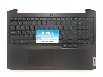 Оригинальная клавиатура для ноутбука Lenovo IdeaPad Gaming 3-15IMH05, 3-15ARH05 series, черный, ukr, подсветка синий хамелеон, черная передняя панель