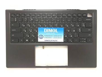 Оригинальная клавиатура для ноутбука Dell Vostro 14 5410, 14 5415 series, ukr, black, серая передняя панель, подсветка