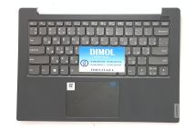 Оригинальная клавиатура для ноутбука Lenovo  Ideapad S340-14IWL, S340-14IML, S340-14API, S340-14IIL series, ukr, gray, подсветка, темно-серая передняя панель 