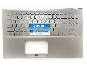 Оригинальная клавиатура для ноутбука Asus A512, F512, K512, S512, X512 series, ukr, silver, подсветка, серебристая передняя панель