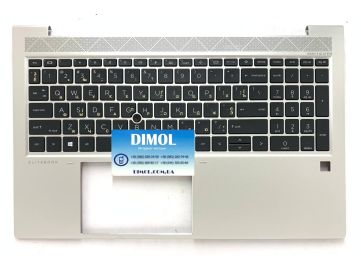 Оригинальная клавиатура для ноутбука HP Elitebook 755 G7, 850 G7 series, ukr, black, подсветка, серебристая передняя панель