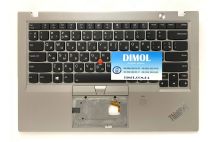 Оригинальная клавиатура для ноутбука Lenovo Thinkpad X1 Carbon Gen 5, Carbon Gen 6 series, ukr, black, подсветка, серебристая передняя панель