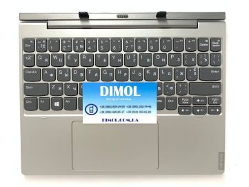 Оригинальная клавиатура для Lenovo Ideapad MIIX 320-10ICR, MIIX325 series, ukr, grey, серебристая передняя панель