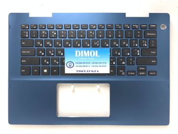 Оригинальная клавиатура для Dell Inspiron 14 5482, 14 5491, 14 5485 series, ukr, black, подсветка, синяя передняя панель