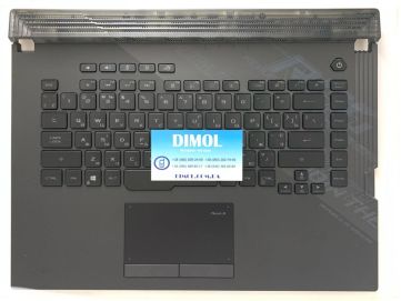 Оригинальная клавиатура для Asus ROG Strix SCAR 15 G532, G532LWS series, ukr, black, черная передняя панель, RGB-подсветка