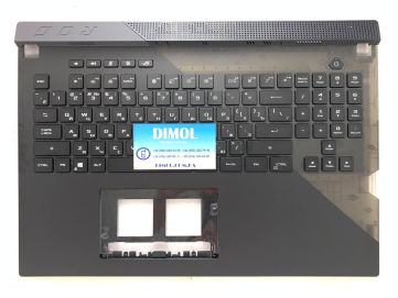 Оригинальная клавиатура для Asus ROG Strix SCAR 17 G733, G733Q, G733QS, G733QSA, G733L series, ru, black, черная передняя панель, RGB-подсветка