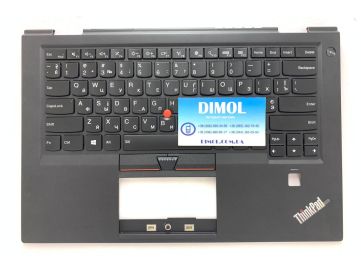 Оригинальная клавиатура для ноутбука Lenovo Thinkpad X1 Carbon Gen 4 series, ukr, black, подсветка, черная передняя панель