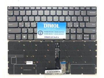 Оригинальная клавиатура для ноутбука Lenovo YOGA C930-13, YOGA 7 Pro-13IKB, YOGA C930-13IKB series, ru, gray, подсветка