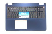 Оригинальная клавиатура для ноутбука Dell Inspiron 15 5584 series, rus, black, синяя передняя панель