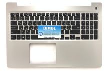 Оригинальная клавиатура для Dell Inspiron 15 5000, 5570, 5575 series, rus, black, серебристая передняя панель