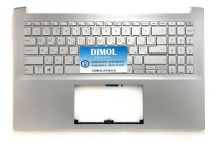 Оригинальная клавиатура для Asus Vivobook Pro 15 K3500PC, K3500PH, X3500PA, X3500PC, X3500PH series, ru, silver, подсветка, серебристая передняя панель