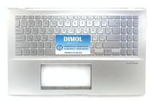 Оригинальная клавиатура для Asus Vivobook S15 S532, X532,  X532FA, X532FL, X532E silver, подсветка, серебристая передняя панель