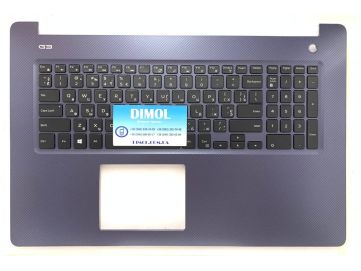 Оригинальная клавиатура для Dell G3 3579, G3 3779 series, ukr, black, подсветка, серо-голубая передняя панель