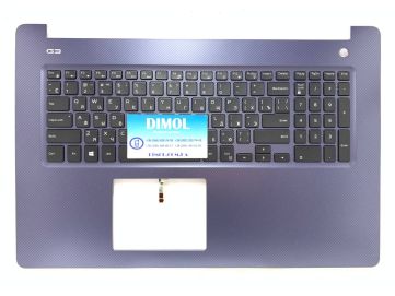 Оригинальная клавиатура для Dell G3 3579, G3 3779 series, ukr, black, подсветка, серо-голубая передняя панель