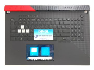 Оригинальная клавиатура для ноутбука Asus ROG Strix G713, G713Q, G713QR series, black, ru, подсветка - RGB, черная передняя панель 