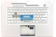 Оригинальная клавиатура для ноутбука Asus TUF Air FX516P, FX516, FX516PR, FX516PM series, white, ukr, подсветка, белая передняя панель