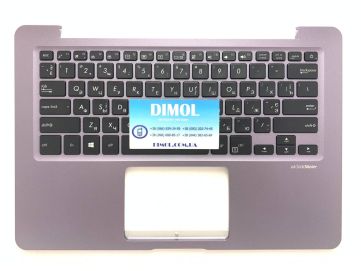 Оригинальная клавиатура для ноутбука Asus VivoBook S14 S406, S406U, V406U, X406, X406U, X406UA series, ukr, черный, подсветка, серая передняя панель