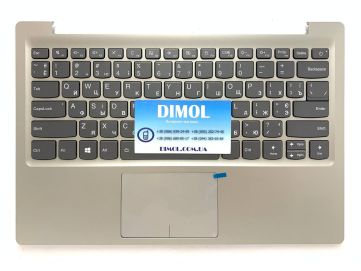 Оригинальная клавиатура для ноутбука Lenovo Yoga 730-13IKB, Yoga 730-13IWL series, ukr, gray, подсветка, серебристая передняя панель