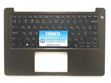Оригинальная клавиатура для ноутбука Dell Inspiron 5370, Inspiron V5370 series, ukr, black, подсветка, кофейная передняя панель