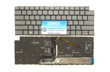 Оригинальная клавиатура для ноутбука Dell Inspiron 5310, 5320, 5410, 5418, 5420, 5620 series, ukr, светло-серый, подсветка