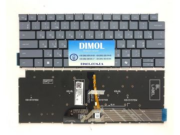 Оригинальная клавиатура для ноутбука Dell Inspiron 5310, 5320, 5410, 5418, 5420, 5620 series, ukr, серый, подсветка