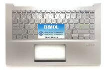 Оригинальная клавиатура для ноутбука Asus VivoBook S14 S433J, S14 S433E series, ukr, black, подсветка, серебристая передняя панель