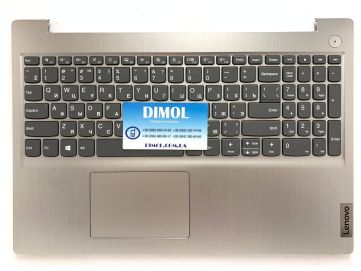 Оригинальная клавиатура для Lenovo Ideapad 3 15IIL05 81WE, 3 15IML05 81WB, 3 15IGL05 81WQ, 3 15ADA05 81W1, Ideapad 15s 15sare, 15siml, 15siil 2020 series, ru, gray, серебристая передняя панель 