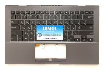 Оригинальная клавиатура для ноутбука Asus Pro B9440, B9440U, B9440UA series, black, ukr, подсветка, серая передняя панель