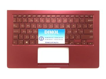 Оригинальная клавиатура для ноутбука Asus Zenbook UX391, UX391F, UX391FA, UX391U, UX391UA series, красный, ru, подсветка, красная передняя панель