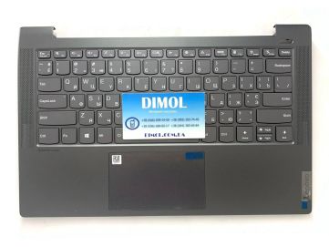 Оригинальная клавиатура для ноутбука Lenovo IdeaPad 5-14ARE05, 5-14ITL05, 5-14IIL05 series, ukr, gray, подсветка, графитово-серая передняя панель (2020)