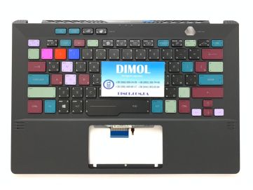 Оригинальная клавиатура для ноутбука Asus ROG Zephyrus G14 GA401, GA401U, GA401QC, GA401QE, GA401QH, GA401QM, GA401IHR black, ru, подсветка, темно-графитовая передняя панель