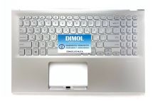 Оригинальная клавиатура для ноутбука Asus A512, F512, K512, S512, X512 series, ukr, silver, подсветка, серебристая передняя панель