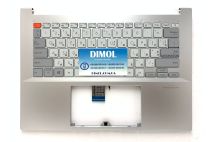 Оригинальная клавиатура для ноутбука Asus Vivobook Pro14X M4700, X7400, M7400Q series, ukr, белый, подсветка, серебристая передняя панель