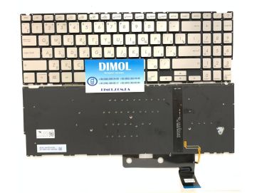 Оригинальная клавиатура для ноутбука Asus ZenBook 15 UX533, UX533F, UX533FN, UX533FD, UX533FAC series, ru, silver, подсветка