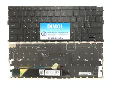 Оригинальная клавиатура для ноутбука Dell XPS 9300, XPS 9310 series, black, ukr, подсветка