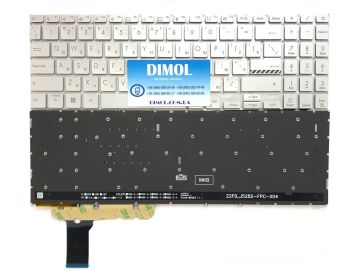 Оригинальная клавиатура для ноутбука Asus Vivobook 15 X1503, X1504, M1503, M1503QA, X1504ZA series, silver, ru, подсветка
