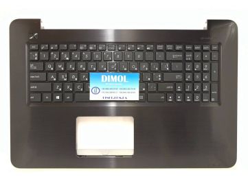 Оригинальная клавиатура для ноутбука Asus X756U, X756UA, X756UB, X756UJ, X756UQ, X756UV, X756U, X756 series, ukr, black, черная передняя панель