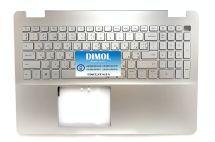 Оригинальная клавиатура для ноутбука Dell Inspiron 15 5584, 15 5000, Dell Inspiron P85F series, ukr, silver, подсветка, серебристая передняя панель