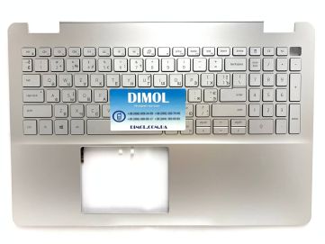 Оригинальная клавиатура для ноутбука Dell Inspiron 15 5584, 15 5000, Dell Inspiron P85F series, ukr, silver, подсветка, серебристая передняя панель