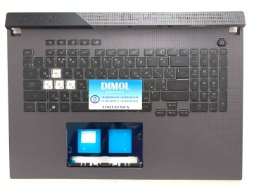 Оригинальная клавиатура для ноутбука Asus ROG Strix G713, G713Q, G713QR, G713QE series, black, ukr, подсветка - RGB, черная передняя панель 