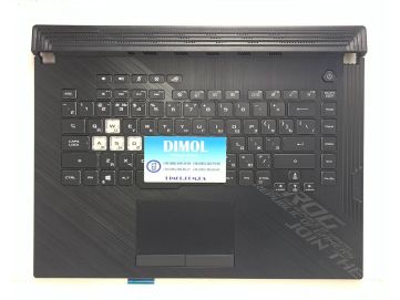 Оригинальная клавиатура для Asus ROG Strix G15 G512LW, G531GT series, ua, black, черная передняя панель, RGB подсветка - 16pin