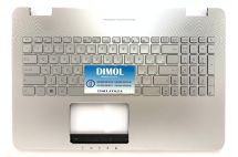 Оригинальная клавиатура для ноутбука Asus N551, G551, N551J, G551V, N551V, G551JX, G551V series, rus, silver, серебристая передняя панель