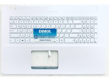 Оригинальная клавиатура для ноутбука Asus VivoBook 17 A705, 17 F705, 17 R702, 17 X705 series, white, ukr, белая передняя панель