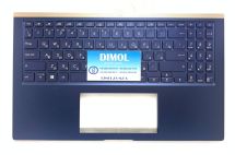 Оригинальная клавиатура для ноутбука Asus ZenBook UX534F, UX534FA, UX534FAC, UX534FT, UX534FTC series, укр, blue, подсветка, синяя передняя панель