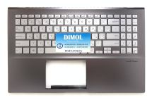 Оригинальная клавиатура для ноутбука Asus X531, S531, X531F, S531F, S532F, S531FA, X531FA series, silver, uk, серая передняя панель, подсветка