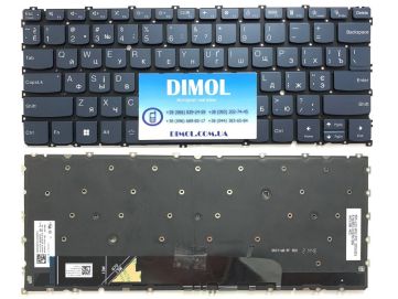 Оригинальная клавиатура для Lenovo Yoga 6 13ABR8 83B2, Yoga 6 13ALC7 82UD, ThinkBook 13s G4 IAP series, blue, ukr, подсветка