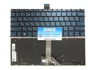 Оригинальная клавиатура для ноутбука Lenovo Xiaoxin Pro14 IRH8, Pro14 ARP8, Pro14 APH8, Yoga Slim 7 Pro 14IRH8 series, uk, blue, подсветка